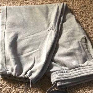 Grey fleeced lined Jordan sweatpants